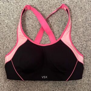 VSX black and pink sports bra size 32C